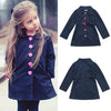 Image of Fashionable Baby Girl Button Trench Coat