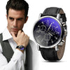 Image of Luxury Leather Fashion Quartz Watch - Black Leather