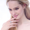 Image of Exquisite Silver Plated Cubic Zircon Crystal Ring