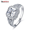 Image of Exquisite Silver Plated Cubic Zircon Crystal Ring