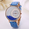 Image of Rhinestone Quicksand Leather Watch - UNMATCHED MARKET