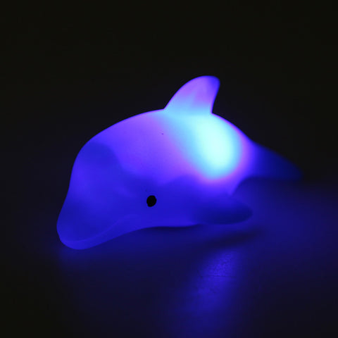 LED Flashing Rubber Bathtub Dolphin For Baby Kids
