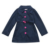 Image of Fashionable Baby Girl Button Trench Coat