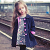 Image of Fashionable Baby Girl Button Trench Coat