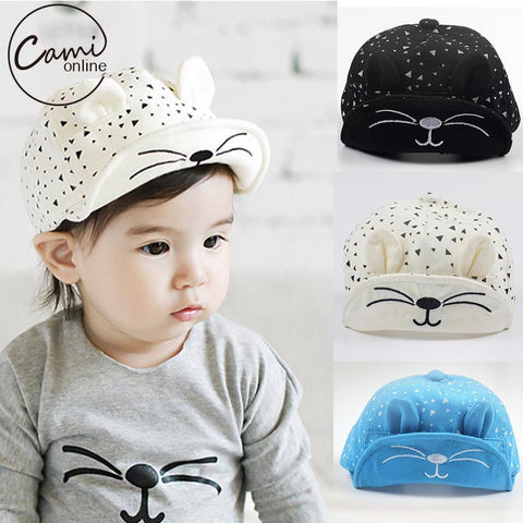 Cute Baby Cartoon Cat Hat Kids Baseball Cap