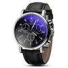 Image of Luxury Leather Fashion Quartz Watch - Black Leather