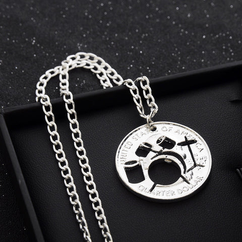 Drummer Necklace Hand Cut Coin Limited Edition