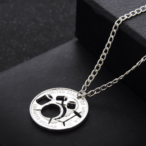 Drummer Necklace Hand Cut Coin Limited Edition