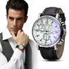 Image of Luxury Leather Fashion Quartz Watch - Black Leather