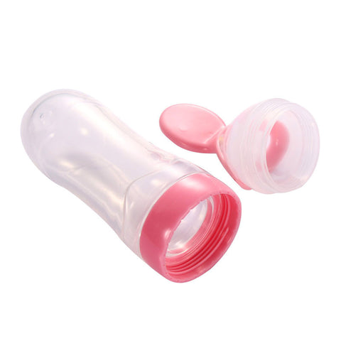 Feeding Bottle With Spoon Dispenser