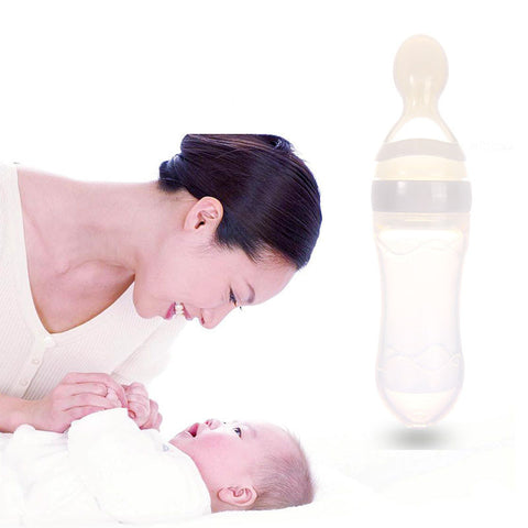 Feeding Bottle With Spoon Dispenser