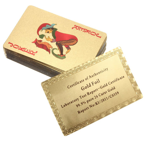 24K Gold Plated Playing Cards - with Certificate