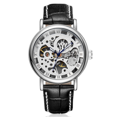 Luxury Leather Automatic Mechanical Watch - The Skeleton Series