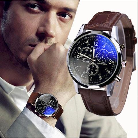 Luxury Leather Fashion Quartz Watch - Brown Leather
