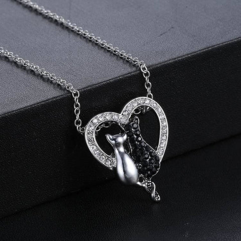 Crystal Cat Love Necklace