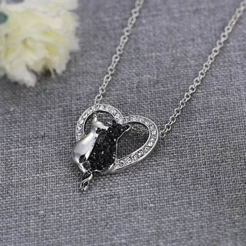 Crystal Cat Love Necklace