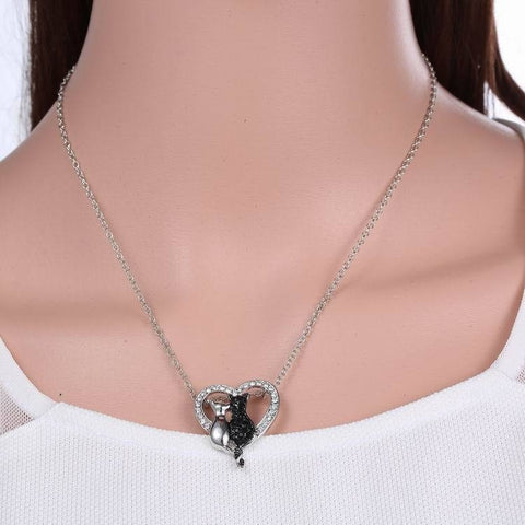 Crystal Cat Love Necklace