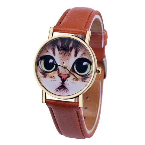 Big-Eyes Cute Cat Watch