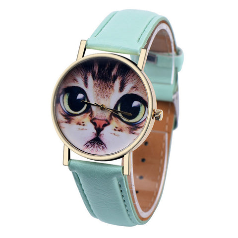 Big-Eyes Cute Cat Watch