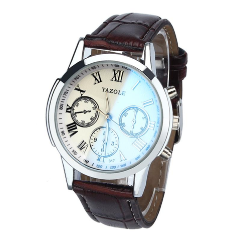 Luxury Leather Fashion Quartz Watch - Brown Leather